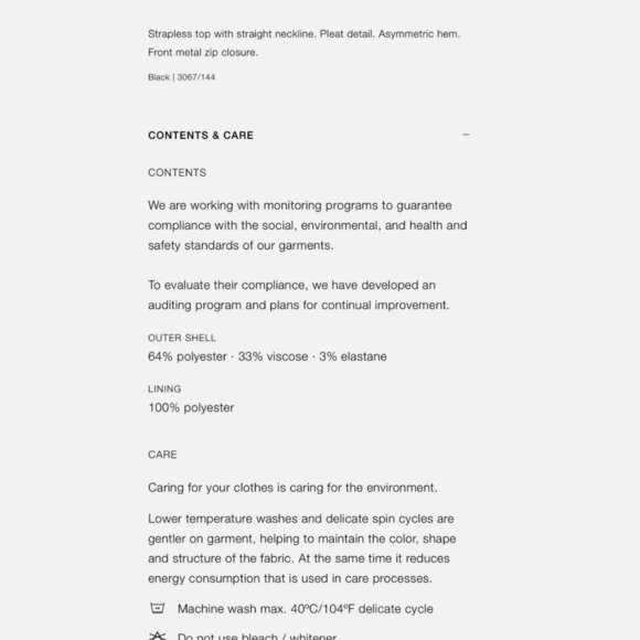 ZARA NEW WOMAN SS22 BLACK Zippered ASYMMETRIC BUSTIER - Size S NEW WITH TAG! - Picture 11 of 11